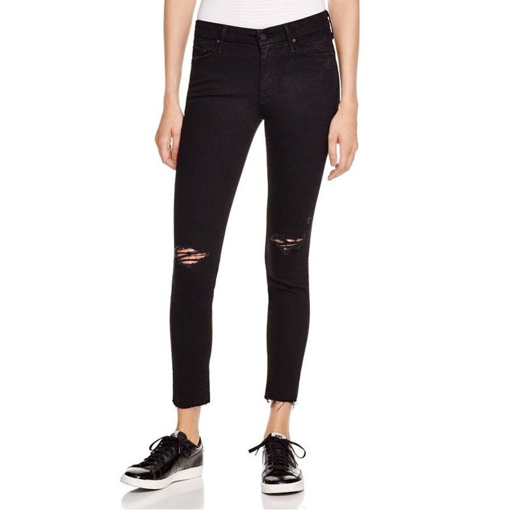 MOTHER Looker Guilty as Sin Ankle Fray Jeans